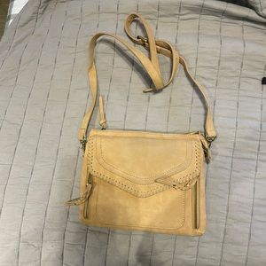 Faux suede cross body bag
